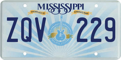 MS license plate ZQV229