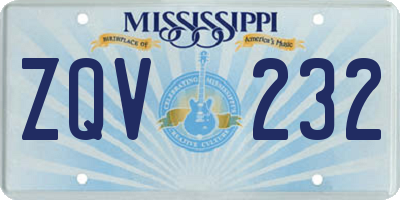 MS license plate ZQV232