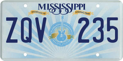 MS license plate ZQV235
