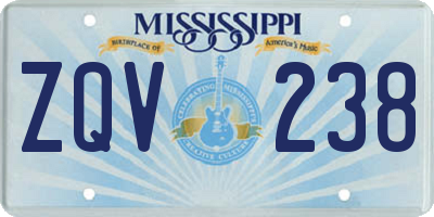 MS license plate ZQV238