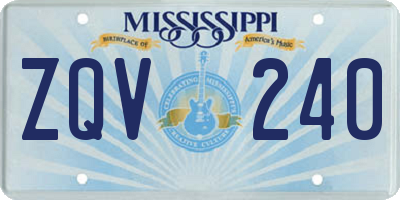 MS license plate ZQV240