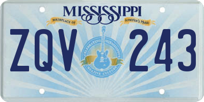 MS license plate ZQV243