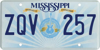 MS license plate ZQV257