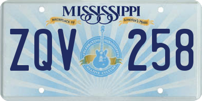 MS license plate ZQV258