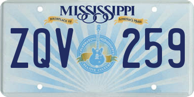 MS license plate ZQV259