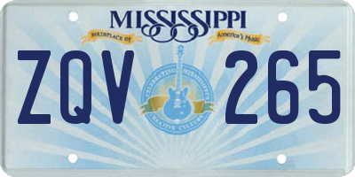 MS license plate ZQV265