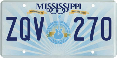 MS license plate ZQV270