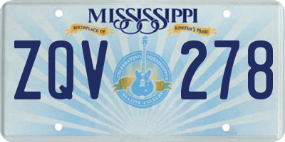 MS license plate ZQV278