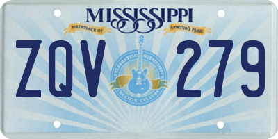 MS license plate ZQV279