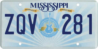 MS license plate ZQV281