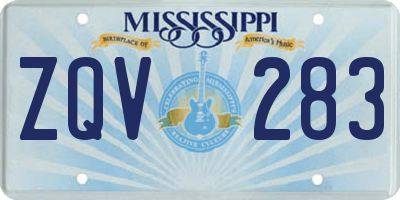MS license plate ZQV283