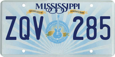 MS license plate ZQV285