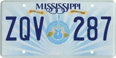 MS license plate ZQV287