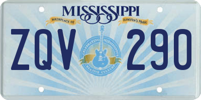 MS license plate ZQV290