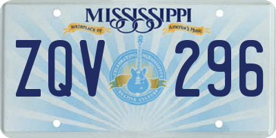 MS license plate ZQV296