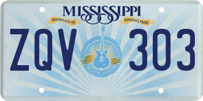 MS license plate ZQV303