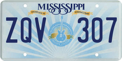MS license plate ZQV307