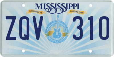 MS license plate ZQV310