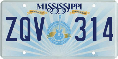 MS license plate ZQV314