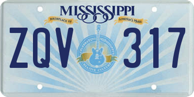 MS license plate ZQV317