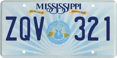 MS license plate ZQV321