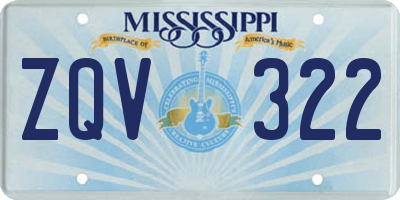 MS license plate ZQV322