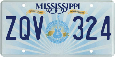 MS license plate ZQV324