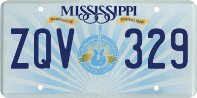 MS license plate ZQV329