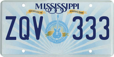 MS license plate ZQV333