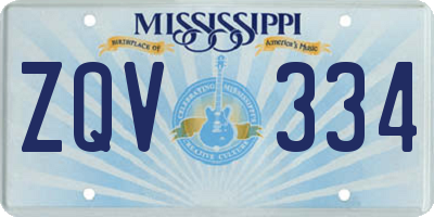 MS license plate ZQV334