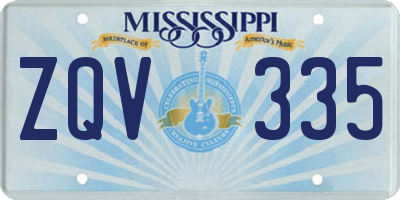 MS license plate ZQV335
