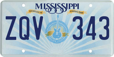 MS license plate ZQV343