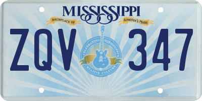 MS license plate ZQV347