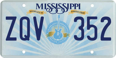 MS license plate ZQV352