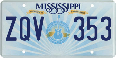MS license plate ZQV353