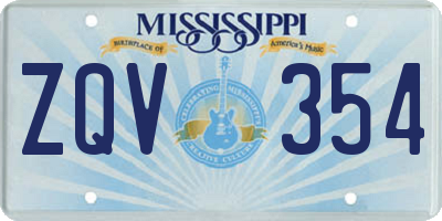 MS license plate ZQV354