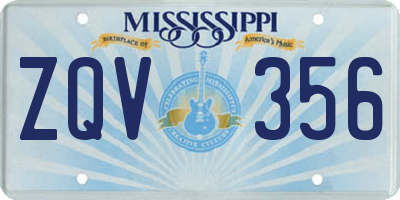 MS license plate ZQV356