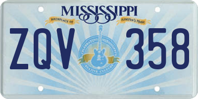 MS license plate ZQV358