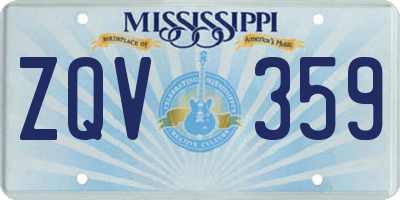 MS license plate ZQV359
