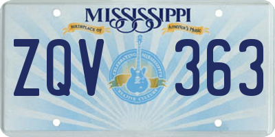 MS license plate ZQV363