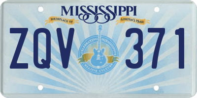 MS license plate ZQV371
