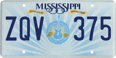 MS license plate ZQV375