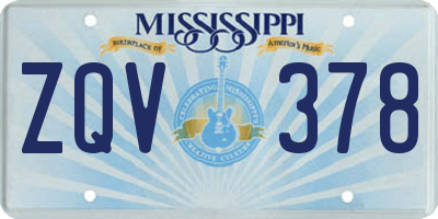 MS license plate ZQV378