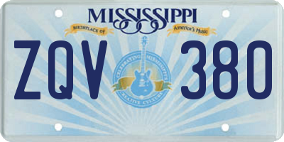 MS license plate ZQV380
