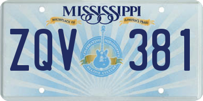 MS license plate ZQV381