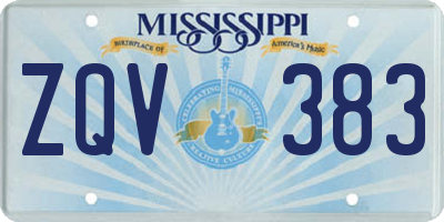 MS license plate ZQV383