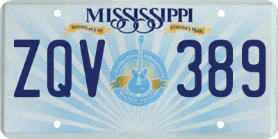 MS license plate ZQV389