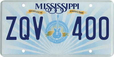 MS license plate ZQV400