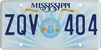 MS license plate ZQV404