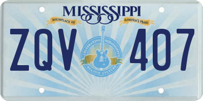 MS license plate ZQV407